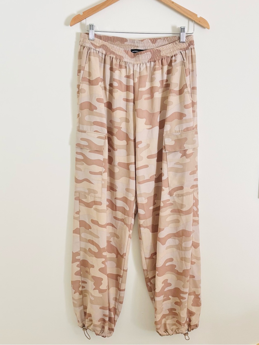 Modern Works Cargo Jogger Pants in Neutral Camo Print